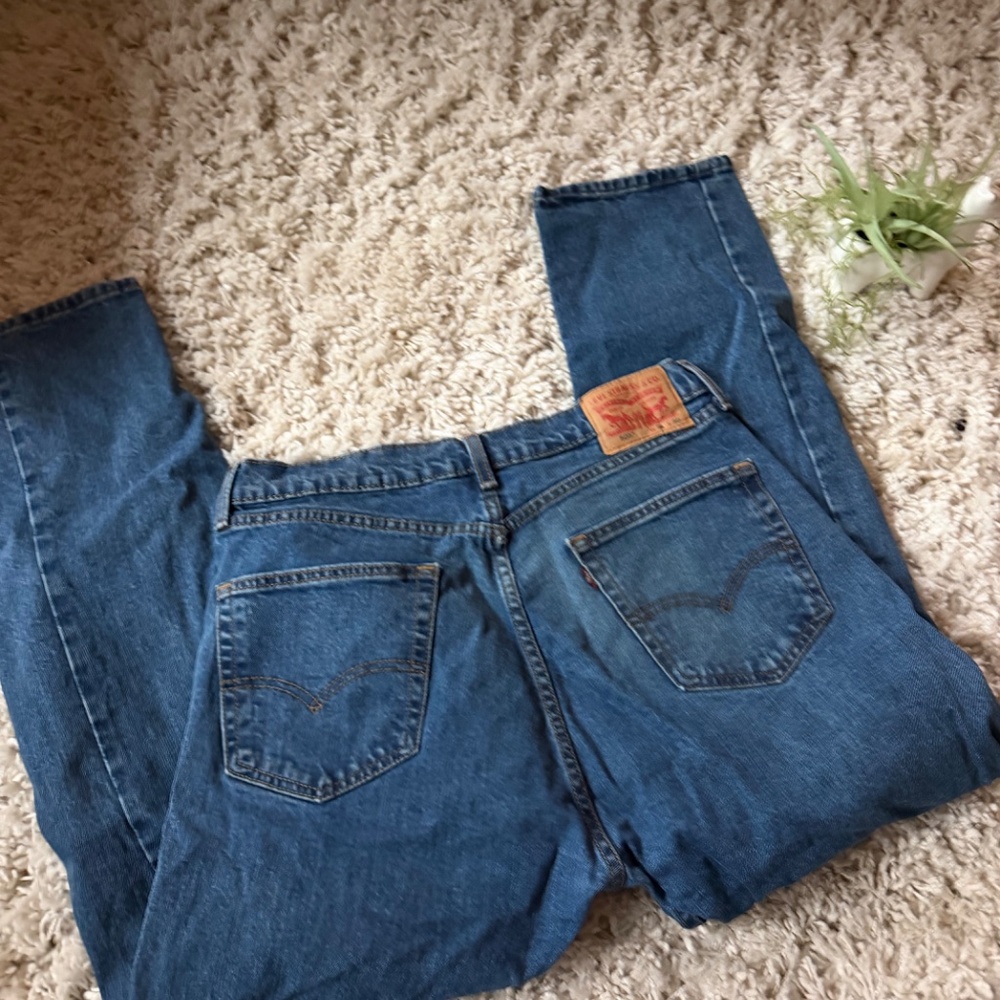 Levi's Levi's Dark thick, dark blue sturdy Blue Denim Jeans mom jeans with sturd - Picture 2 of 10